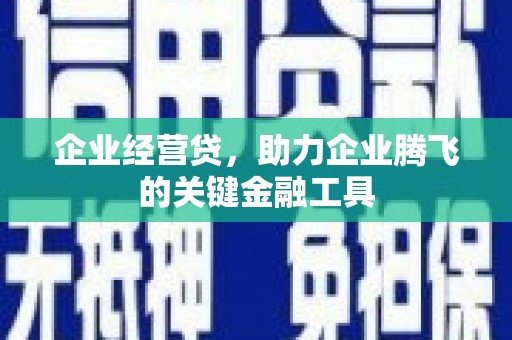 北海企业经营贷，助力企业腾飞的关键金融工具